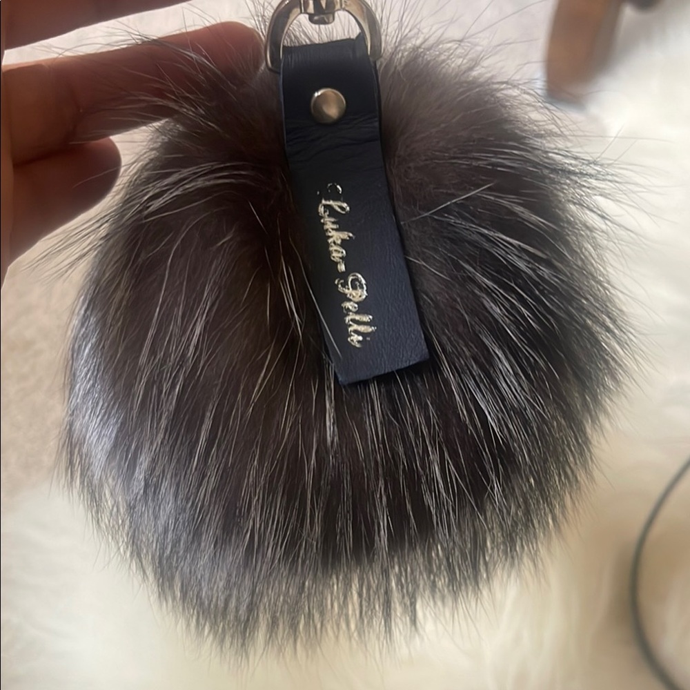 Gray Fur Keychain